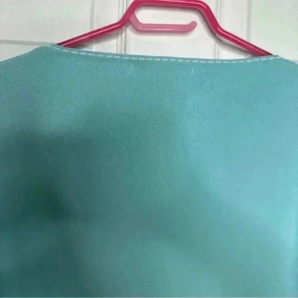 Nygard Collection Sweater Keyhole Neckline Blue & White Size Large - Picture 15 of 16